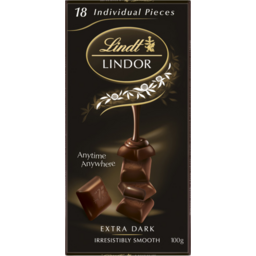 Photo of Lindt Lindor Extra Dark 18 Individual Pieces Chocolate Block