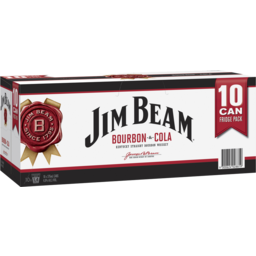 Photo of Jim Beam White Bourbon & Cola Cans 10x375ml