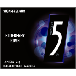 Photo of 5 Gum Blueberry Rush Sugar Free Chewing Gum | 12pc