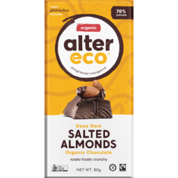 Photo of Alter Eco Organic Dark Chocolate Salted Almond 80g