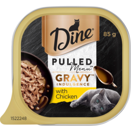 Photo of Dine Pulled Menu Gravy Indulgence With Chicken Cat Food Tray 85g