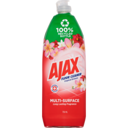 Photo of Ajax Multi Surface Floor Cleaner, 750ml, Tropical Breeze, For Slate Tiles And Varnished Wooden Floorboards, Long Lasting Fragrance 750ml
