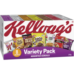 Photo of Kellogg's Variety Pack Assorted Breakfast Cereal Sachets 8pk 275gm