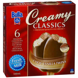 Photo of Bulla Creamy Classics Choc Vanilla Twins 6pk