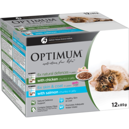 Photo of Optimum Grain Free Cat Adult 1+ Natural Defences & Skin & Coat Chunks In Jelly Gra