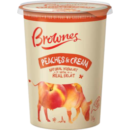 Photo of Brownes Natural Yoghurt Peaches & Cream 1kg