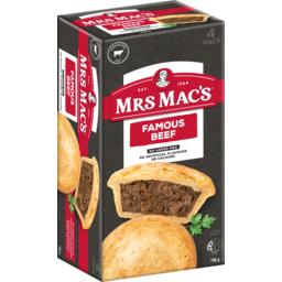 Photo of Mrs Mac's Famous Beef Pies 4 Pack 700g