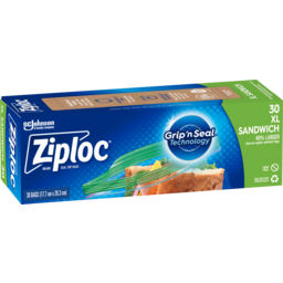 Photo of Ziploc® Sandwich Bags Xl Resealable Food Storage 30 Pack 30.0x1