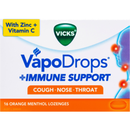 Photo of Vicks Vapo Drops + Immune Support Orange Menthol Lozenges 16 Pack
