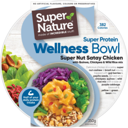 Photo of Super Nature Super Protein Wellness Bowl Nut Satay Chicken With Quinoa Chickpea & Wild Rice Mix