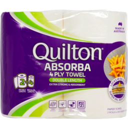 Photo of Quilton Paper Towel Absorba 4ply Double Length 2pk