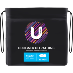 Photo of U By Kotex Designer Series Ultra Thins Regular With Wings Sanitary Pads 22 Pack