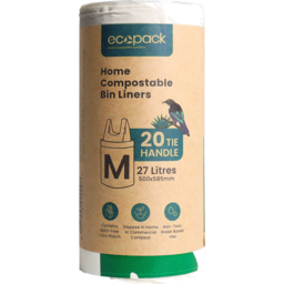 Photo of Ecopack Compostable Kitchen Bin Liners Medium  27L 20 Pack