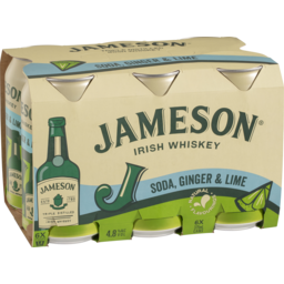 Photo of Jameson Irish Whiskey Soda, Ginger & Lime 6x375ml