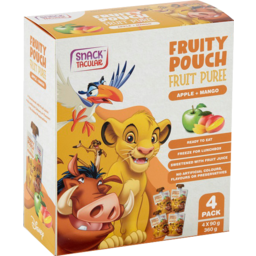Photo of Snacktacular Fruity Pouch Apple & Mango Fruit Puree 4 Pack 360g