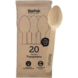 Photo of Biopak Teaspoons Wooden 20pk