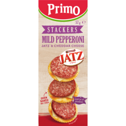 Photo of Primo Stackers Mild Pepperoni Cheddar Cheese & Jatz