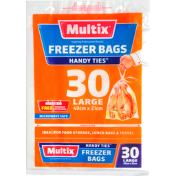 Photo of Multix Freezer Bags Handy Ties Large 30 Pack 
