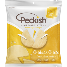 Photo of Peckish Flavoured Rice Crackers Cheddar Cheese 6 Pack 6.0x20g