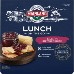 Photo of Mainland On The Go Lunch Tasty Aged Cheddar Slices With Balsamic Beetroot Relish And Wholemeal Crackers