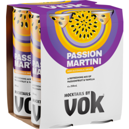 Photo of Vok Non-Alcoholic Passion Martini Mocktail 4x250ml