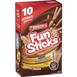 Photo of Arnott's Fun Sticks Snack Rolled Wafers Choc 10 Pack 180g