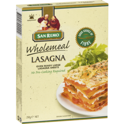 Photo of San Remo Lasagne Instant Large Wholemeal 250g