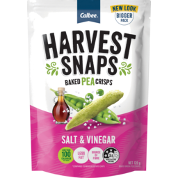 Photo of Calbee Harvest Snaps Baked Pea Crisps Salt & Vinegar 120g