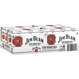Photo of Jim Beam & Zero Cola Can 375ml 24pk