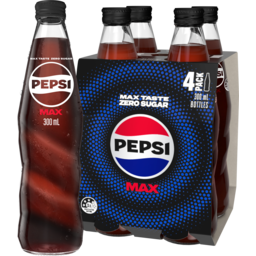 Photo of Pepsi Max No Sugar Cola Soft Drink Bottles Multipack X 4 Pack 24x300ml