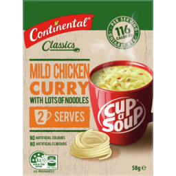 Photo of Continental Cup A Soup Mild Chicken Curry With Lots Of Noodles 2 Pack 58g
