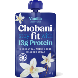 Photo of Chobani Fit High Protein Greek Yogurt Vanilla Pouch 140g 140g