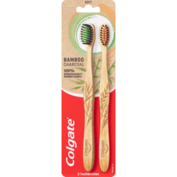 Photo of Colgate Bamboo Charcoal Toothbrush Soft 2pk