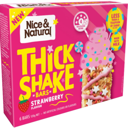 Photo of Nice & Natural Thick Shake Bars Strawberry Flavour 6pk 120gm