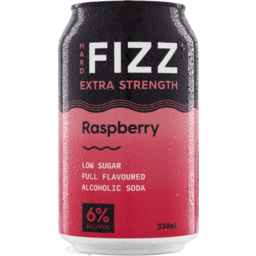 Photo of Hard Fizz Extra Strength Raspberry Alcoholic Soda 6% 330ml