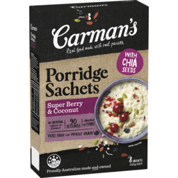 Photo of Carman's Super Berry & Coconut Gourmet Porridge Sachets 8.0x40g