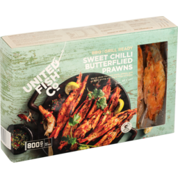 Photo of United Fish Co Butterflied Prawns Sweet Chilli