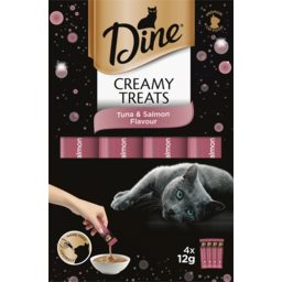 Photo of Dine Creamy Treats Tuna & Salmon Flavour Cat Treat 4.0x12g