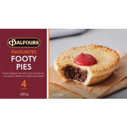 Photo of Balfours Footy Pies 4 Pack 680g