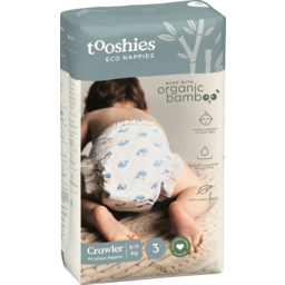 Photo of Tooshies Eco Nappies With Organic Bamboo Size 3 Crawler 6-11kg 44pk