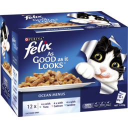 Photo of Purina Felix Ocean Menus Pouches Multipack Cat Food 12x85g