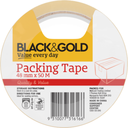 Photo of Black & Gold Packing Tape 48x50m 1pk 1pk