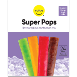 Photo of Value Super Pops Flavoured Ice Confection Mix 24 Pack