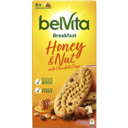 Photo of Belvita Breakfast Honey & Nut With Choc Chips Made With 5 Wholegrain Cereals Biscuits 6 Pack 300g