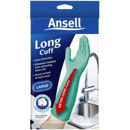 Photo of Ansell Long Cuff Gloves Large