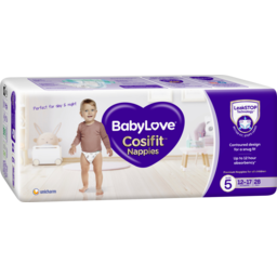 Photo of Babylove Cosifit Walker For Boys & Girls 12-17kg Size 5 Nappies 28 Pack
