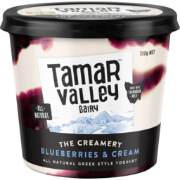 Photo of Tamar Valley The Creamery Blueberries & Cream All Natural Greek Style Yoghurt