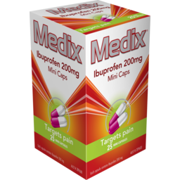 Photo of Medix Ibuprofen Mini Capsules 200mg 25 Pack