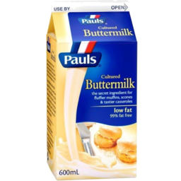 Photo of Pauls Low Fat 99% Fat Free Cultured Buttermilk 600ml