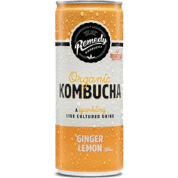 Photo of Remedy Kombucha Ginger Lemon Organic Kombucha Sparkling Live Cultured Drink Can